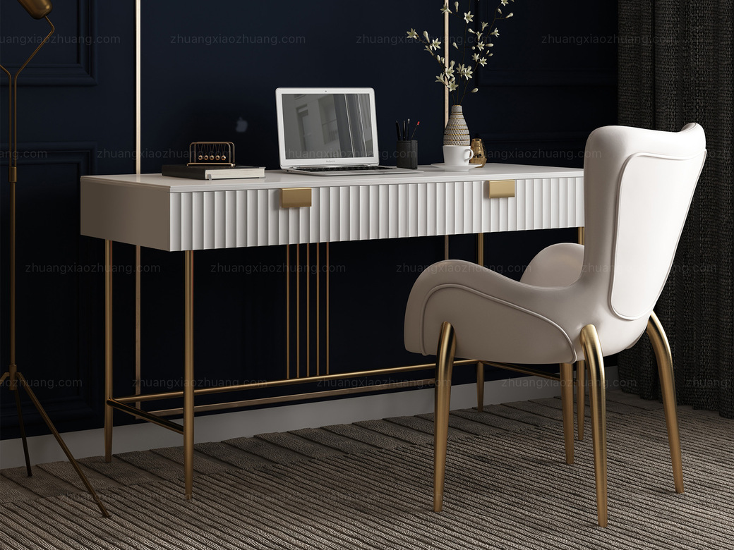 梵克美家 轻奢风格 纯白皮 餐椅