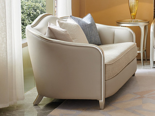  美式 欧洲进口榉木框架 优质布艺 舒适软靠 二人位沙发