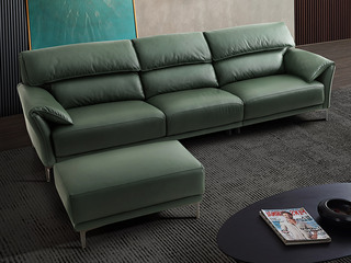  现代简约 科技布+海绵+公仔棉+实木框架 奥尔伯里组合沙发 三人位+脚踏