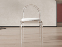 Milantti 米兰蒂 现代简约 奶油风 绒布+高回弹海绵+亚克力底架 白色  餐椅