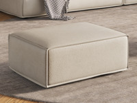 歌迪 极简风格 豆腐块沙发 优质亲肤皮艺 柔软透气光滑耐磨 高弹舒适支撑 经典方正饱满造型 米白色 脚踏