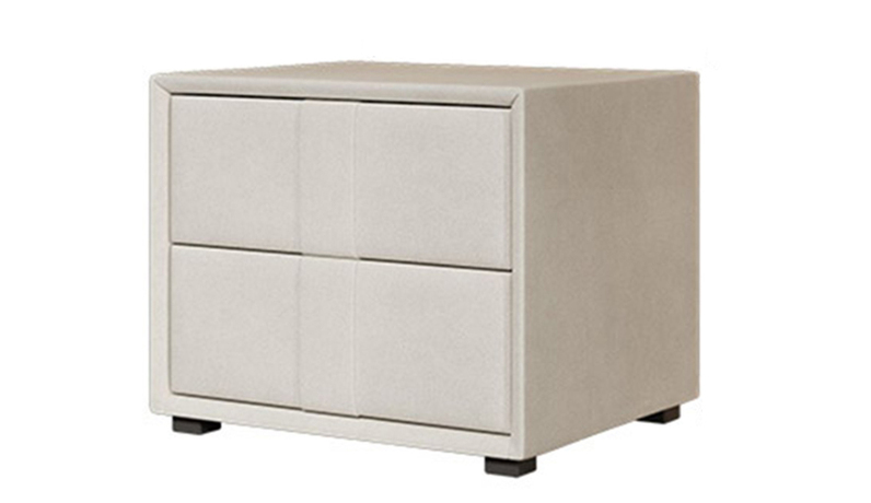 慕梵希 现代简约 扪布 米白色 床头柜