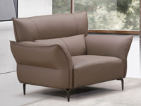简素 现代简约 优质皮艺+高密度回弹海棉+实木框架 卡其色 单人位沙发