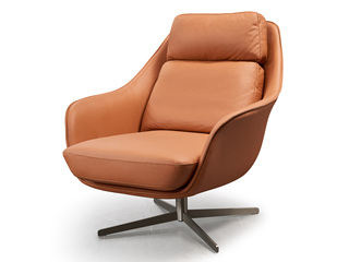  现代简约 科技布+高回弹坐垫+羽绒棉靠包 橙色 休闲椅