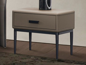 Milantti 米兰蒂 极简风格 优质PU皮+实木抽屉 时尚大气 单抽储物 床头柜