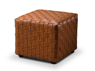  极简风格 优质超纤皮 橘色 妆凳