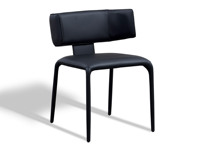 iLoven 意乐威 极简风格 优质超纤皮+高密度海绵+五金脚 黑色 餐椅