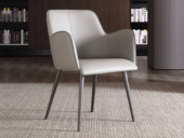 诺美帝斯 极简风格 超纤皮+五金架 浅灰色 餐椅（单把价格 需双数购买 单数不发货）