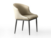 诺美帝斯 极简风格 皮艺+碳素钢脚架 米色 餐椅 （单把价格 需双数购买 单数不发货）