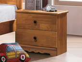 七彩童堡 原木风格 纯实木 环保健康 金色 儿童床头柜