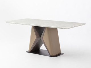  极简风格 纹理优美 质感细腻 36mm大理石 1.4米餐桌