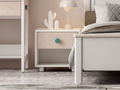 帕帕猫 简美风格 健康环保 结实耐用 橡胶木 白蜡木 纯实木 儿童床头柜