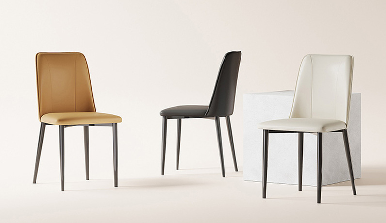 歌迪 极简风格 优质皮艺 高密度海绵 碳素钢架 米白色 餐椅（单把价格 需双数购买 单数不发货）