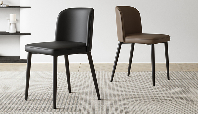 歌迪 极简风格 优质皮艺 高密度海绵 黑色 碳素钢架 餐椅（单把价格 需双数购买 单数不发货）