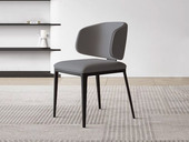 欧瑞仕 意式极简 优质皮艺 坚实稳固碳素钢脚  深灰色 餐椅（单把价格 需双数购买 单数不发货）