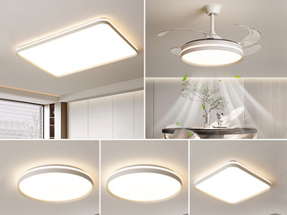 【包邮】 现代简约风格 铁艺+亚克力 客厅卧室系列 全屋套餐D2422-三室两厅-三色 哑白 吸顶灯（内蒙古，新疆，西藏，青海，甘肃、宁夏等地区不包邮 运费请咨询客服