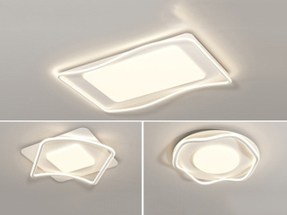 【包邮】 现代简约风格 铁艺+铝材+亚克力 客厅卧室系列 全屋套餐JD2390-两室一厅-三色 白色 吸顶灯（内蒙古，新疆，西藏，青海，甘肃、宁夏等地区不包邮 运费请咨询客服