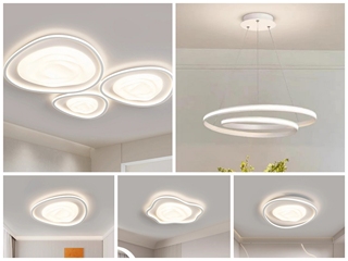 【包邮】 现代简约风格 铁艺+亚克力 客厅卧室系列 全屋套餐JD9198-三室两厅-三色无极天猫 白色 吸顶灯（内蒙古，新疆，西藏，青海，甘肃、宁夏等地区不包邮 运费请咨询客服