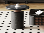 罗曼仕 中古风 细腻柔滑橡木纹 角几