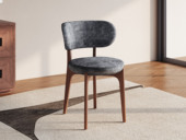 罗曼仕 极简风格 优质布艺座包 柔软透气绒布 高密度海绵 深色 餐椅（单把价格 需双数购买 单数不发货）