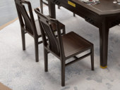 檀雅居 新中式 进口乌金木 镂空竖线透气靠背 乌金色 餐椅（单把价格 需双数购买 单数不发货）