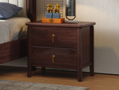 檀雅居 新中式  高品级进口乌金木 五金装饰 乌金色 床头柜