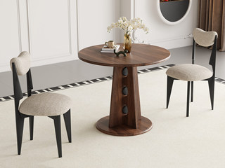  中古风 进口红斑马 棋盘格十字交叉腿稳固承重 安心圆弧边缘防磕碰 1.2米 餐桌（效果图为0.9米 实物1.2米）