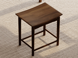  新中式 元宝凳 天然胡桃木材质 茶凳