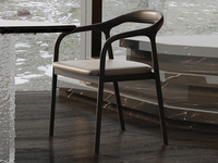 一方茶居 新中式 客椅 开放黑 白蜡木实木框架 茶椅