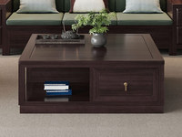 檀影轩 新中式 进口乌金木 纹理自然温润 素雅方正结构 开放式空间+抽屉 多元大容量储物 黑檀色 1.2米 茶几