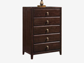 檀影轩 新中式 实木五斗柜 进口乌金木 纹理自然温润 宽阔柜面置物随心 大容量储物抽屉 黑檀色 五斗柜