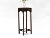 檀影轩 新中式 进口乌金木 纹理自然温润 传统镂空鱼鳞纹雕花工艺 黑檀色 中花架