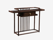 檀影轩 新中式 进口乌金木 纹理自然温润 格栅式设计 带抽屉便捷储物 装饰围边防掉落 黑檀色 1.25米 玄关