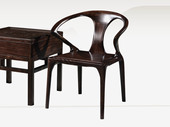檀影轩 新中式 实木蝴蝶椅 进口乌金木 纹理自然温润 设计款优雅蝴蝶造型 黑檀色 休闲椅