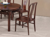 檀影轩 新中式 进口乌金木 纹理自然温润 五金装饰点缀 舒适弧形靠背 黑檀色 餐椅（单把价格 需双数购买 单数不发货）