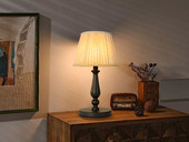 【包邮】格美灯饰 宋式美学风格 白蜡木+布艺灯罩 客厅卧室中古系列 实木LT8002-黑色-三色 黑色 台灯(含光源 E27)（内蒙古，新疆，西藏，青海，甘肃、宁夏等地区不包邮 运费请咨询客服)