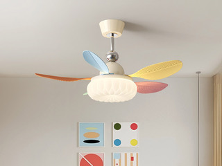 【包邮】 现代简约风格 铁材+ABS+PE滚塑 客厅卧室系列 ZYS3034彩色-吊灯款-三色+遥控 彩色 风扇灯(含光源 48W)（内蒙古，新疆，西藏，青海，甘肃、宁夏等地区不包邮 运费请咨询客服)