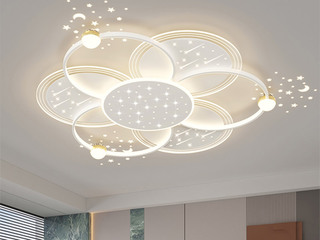 【包邮】 现代简约 铁+亚克力 客厅卧室系列 全屋套餐XY0295白-两室一厅-离线语音+遥控 白色 两室一厅(含光源 LED贴片)（内蒙古，新疆，西藏，青海，甘肃、宁夏等地区不包邮 运费请咨询客服）