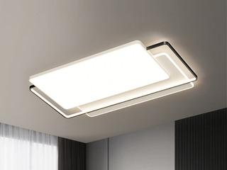 【包邮】 现代简约 铁+亚克力 客厅卧室系列 全屋套餐XY0268黑-两室一厅-离线语音+遥控 黑色 两室一厅(含光源 LED贴片)（内蒙古，新疆，西藏，青海，甘肃、宁夏等地区不包邮 运费请咨询客服）