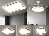 【包邮】格美灯饰 现代简约 铁+亚克力 客厅卧室系列 全屋套餐XY0267白-三室两厅-三色变光 白色 三室两厅(含光源 LED贴片)（内蒙古，新疆，西藏，青海，甘肃、宁夏等地区不包邮 运费请咨询客服）