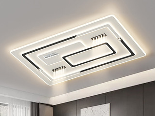 【包邮】 现代简约 铁+亚克力 客厅卧室系列 全屋套餐XY0263黑-两室一厅-三色变光 黑色 两室一厅(含光源 LED贴片)（内蒙古，新疆，西藏，青海，甘肃、宁夏等地区不包邮 运费请咨询客服）