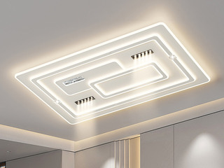 【包邮】 现代简约 铁+亚克力 客厅卧室系列 全屋套餐XY0263白-两室两厅-三色变光 白色 两室两厅(含光源 LED贴片)（内蒙古，新疆，西藏，青海，甘肃、宁夏等地区不包邮 运费请咨询客服）