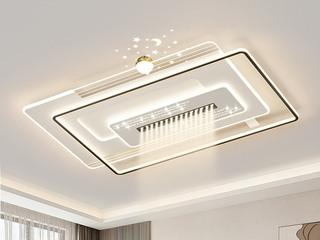 【包邮】 现代简约 铁+亚克力 客厅卧室系列 全屋套餐XY0243黑-两室两厅-离线语音+遥控 黑色 两室两厅(含光源 LED贴片)（内蒙古，新疆，西藏，青海，甘肃、宁夏等地区不包邮 运费请咨询客服）