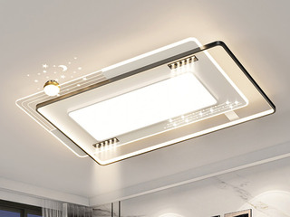 【包邮】 现代简约 铁+亚克力 客厅卧室系列 全屋套餐XY0241黑-两室一厅-三色变光 黑色 两室一厅(含光源 LED贴片)（内蒙古，新疆，西藏，青海，甘肃、宁夏等地区不包邮 运费请咨询客服）