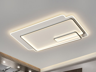 【包邮】 现代简约 铁+亚克力 客厅卧室系列 全屋套餐XY0217黑-两室一厅-三色变光 黑色 两室一厅(含光源 LED贴片)（内蒙古，新疆，西藏，青海，甘肃、宁夏等地区不包邮 运费请咨询客服）