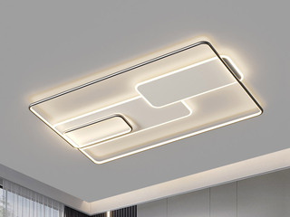 【包邮】 现代简约 铁+亚克力 客厅卧室系列 全屋套餐XY0212黑-两室两厅-三色变光 黑色 两室两厅(含光源 LED贴片)（内蒙古，新疆，西藏，青海，甘肃、宁夏等地区不包邮 运费请咨询客服）