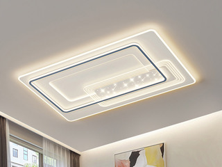 【包邮】 现代简约 铁+亚克力 客厅卧室系列 全屋套餐XY0201B蓝-两室一厅-三色变光 蓝色 两室一厅(含光源 LED贴片)（内蒙古，新疆，西藏，青海，甘肃、宁夏等地区不包邮 运费请咨询客服）