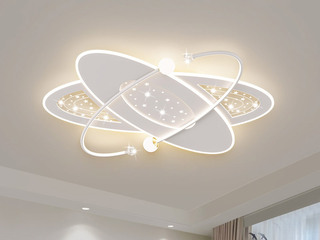 【包邮】 现代简约 铁+亚克力 客厅卧室系列 全屋套餐XY0203白-两室两厅-离线语音+遥控 白色 两室两厅(含光源 LED贴片)（内蒙古，新疆，西藏，青海，甘肃、宁夏等地区不包邮 运费请咨询客服）