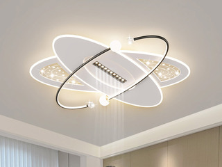 【包邮】 现代简约 铁+亚克力 客厅卧室系列 全屋套餐XY0199黑-两室两厅-三色变光 黑色 两室两厅(含光源 LED贴片)（内蒙古，新疆，西藏，青海，甘肃、宁夏等地区不包邮 运费请咨询客服）