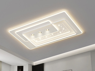 【包邮】 现代简约 铁+亚克力 客厅卧室系列 全屋套餐XY0193白-两室两厅-离线语音+遥控 白色 两室两厅(含光源 LED贴片)（内蒙古，新疆，西藏，青海，甘肃、宁夏等地区不包邮 运费请咨询客服）